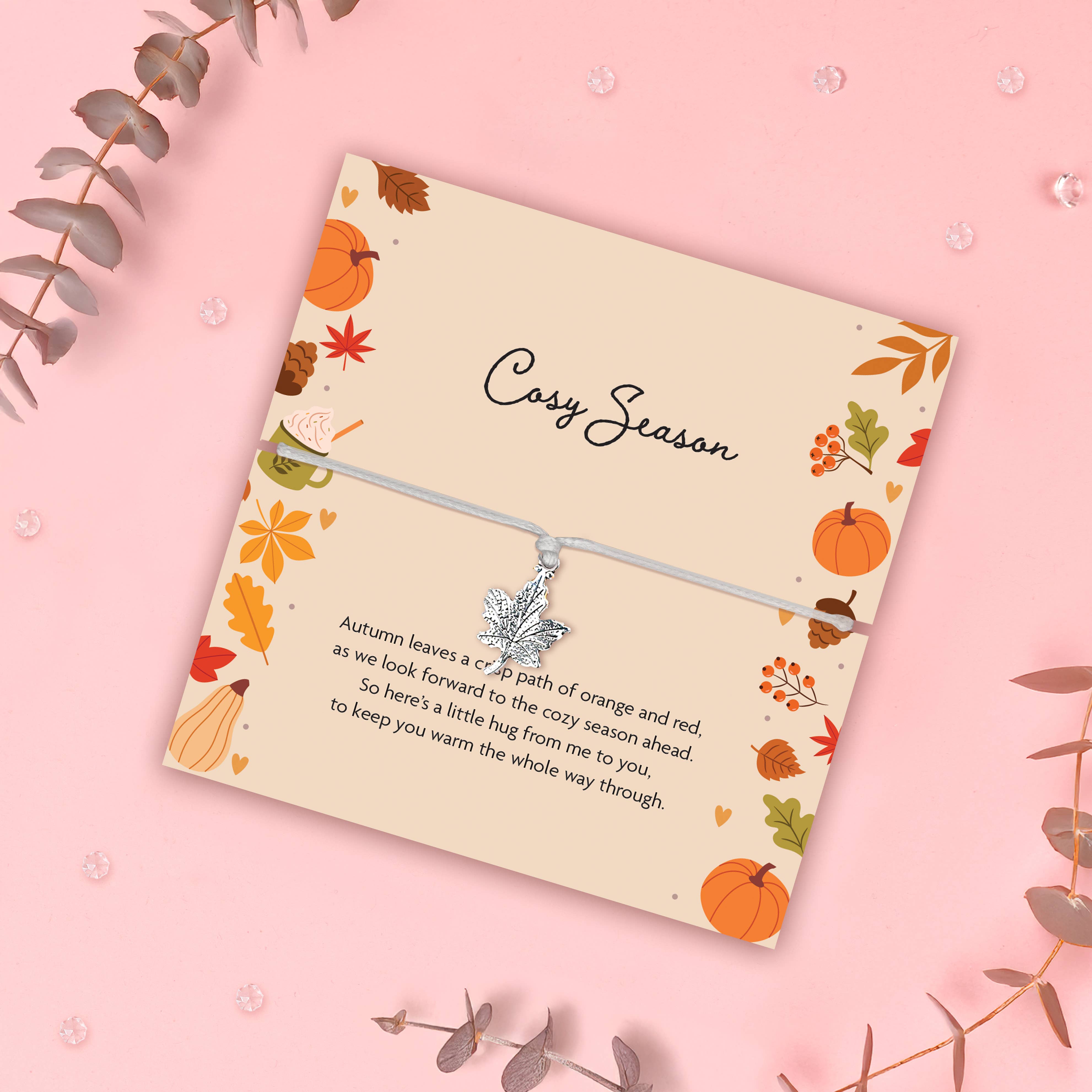 Letterbox Love Bracelets – wholesale Charm/dangle bracelet – Cozy Season Maple Leaf Fall Bracelet 1