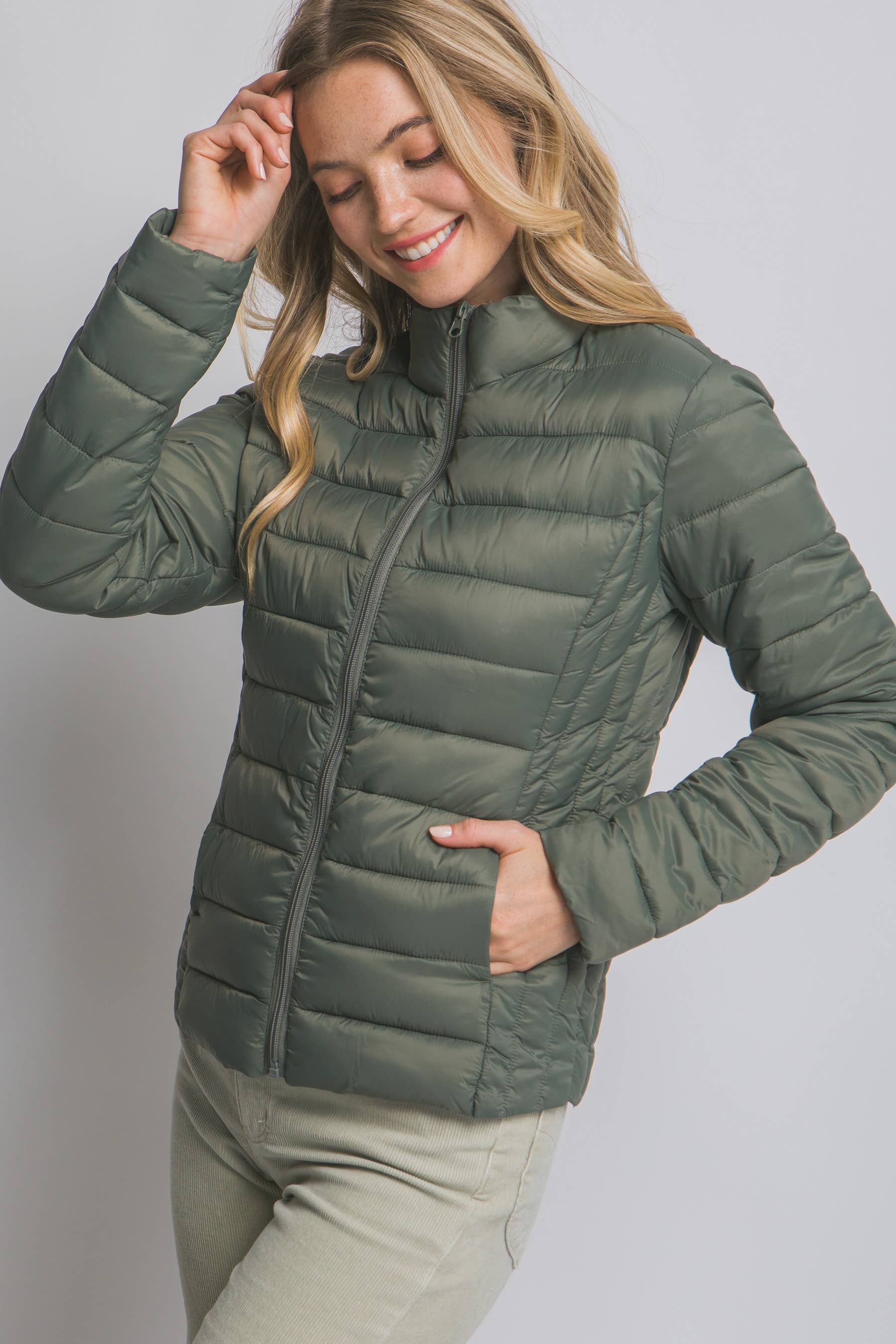 Peace Love Line - Wholesale Puffer Jacket - Women's - PL4300 - LT WEIGHT LONG SLEEVE PUFFER JACKET13