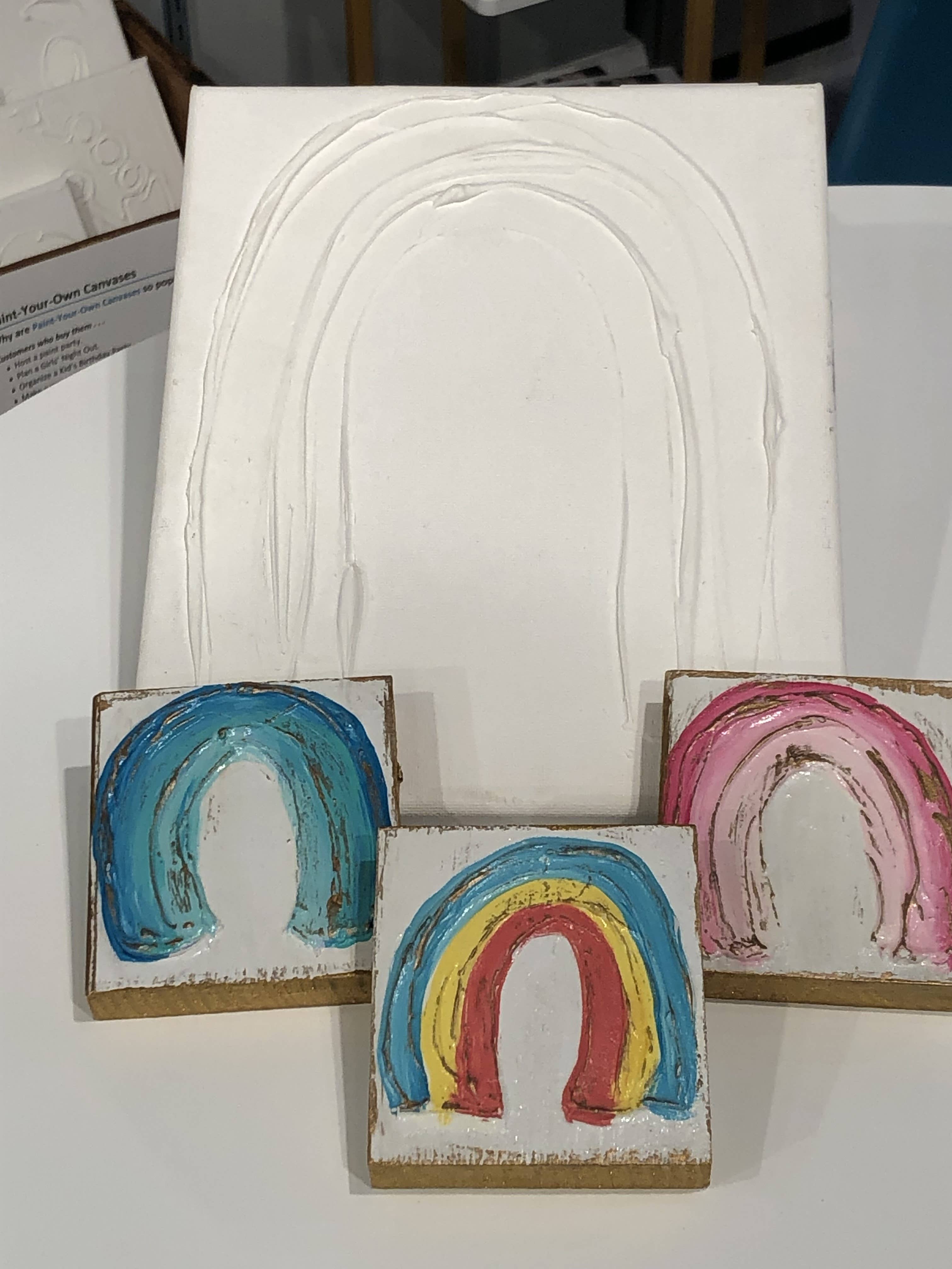 Coddiwomple - Vente Kit de bricolage - Peignez votre propre toile, 8 x 10 cœurs, arc-en-ciel, ange, sourire, points8