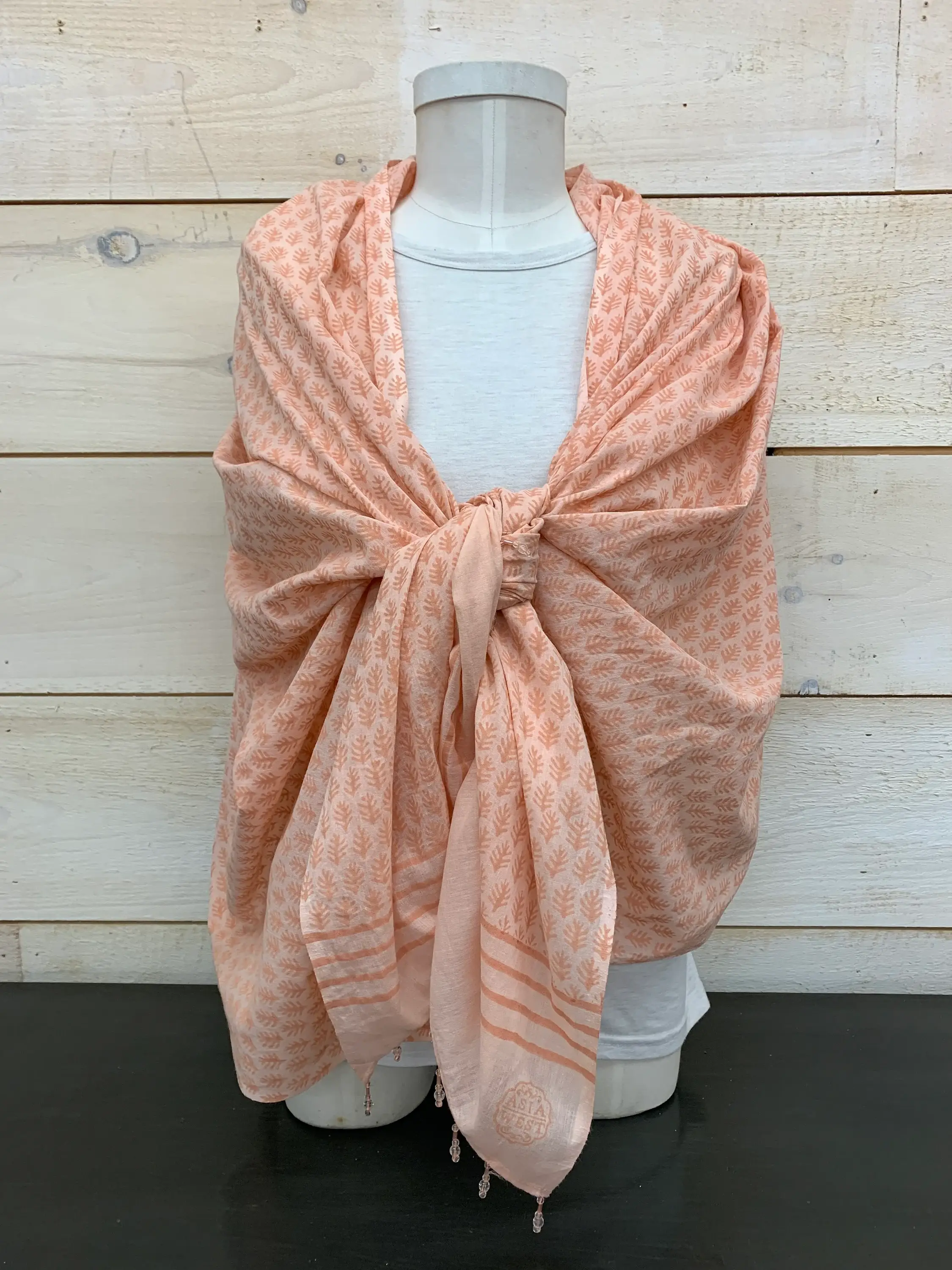 Asia West - Wholesale Scarf - Women's - Peach Cotton Voile Scarf / Shawl or Sarong 5