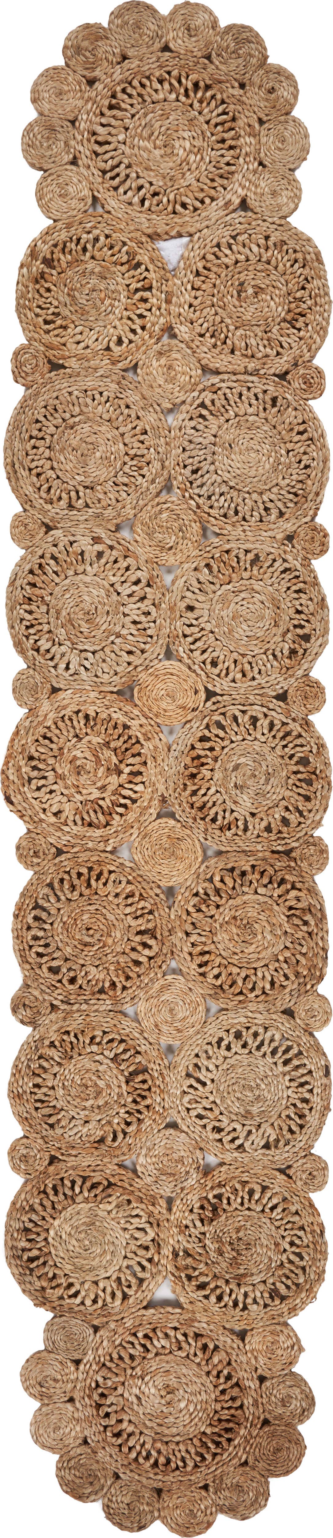 Natural Detailed Braided Jute Table Runner for wholesale on Faire2