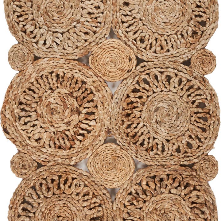 Natural Detailed Braided Jute Table Runner for wholesale on Faire2