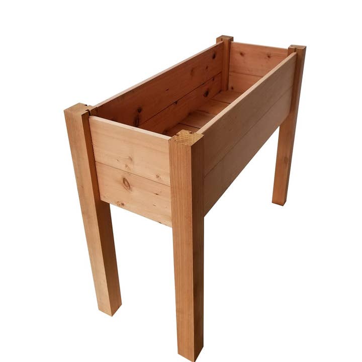 GrowGardens 1' x 4' x 30" Redwood Elevated Garden Bed for wholesale by GrowGardens