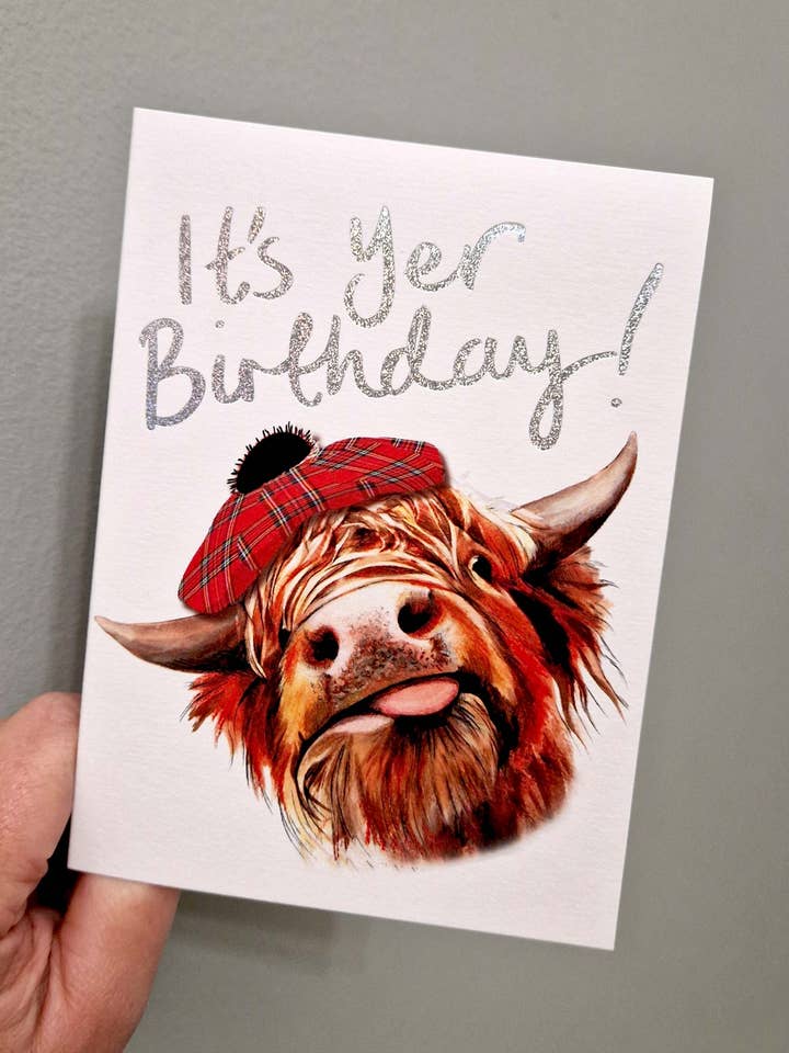 Det er din fødselsdag, ko med tungen ude kort WWBD318 for engroshandel hos Wee Wishes