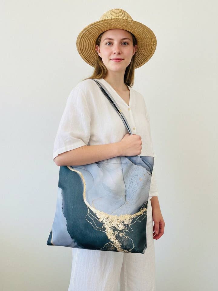 Luxuriöse Schultertasche aus grauem und champagnerfarbenem Marmor für den Großhandel von JC Sunny Fashion