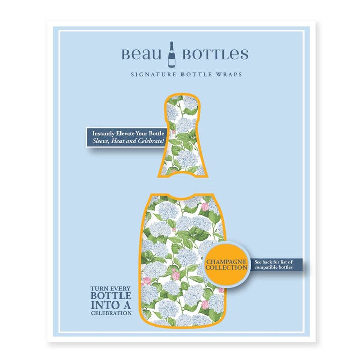 Beau Bottles – wholesale Wine gift bag – Beau Bottles x Sheridan French Collection - Classic Hydrangea - Champagne Collection5