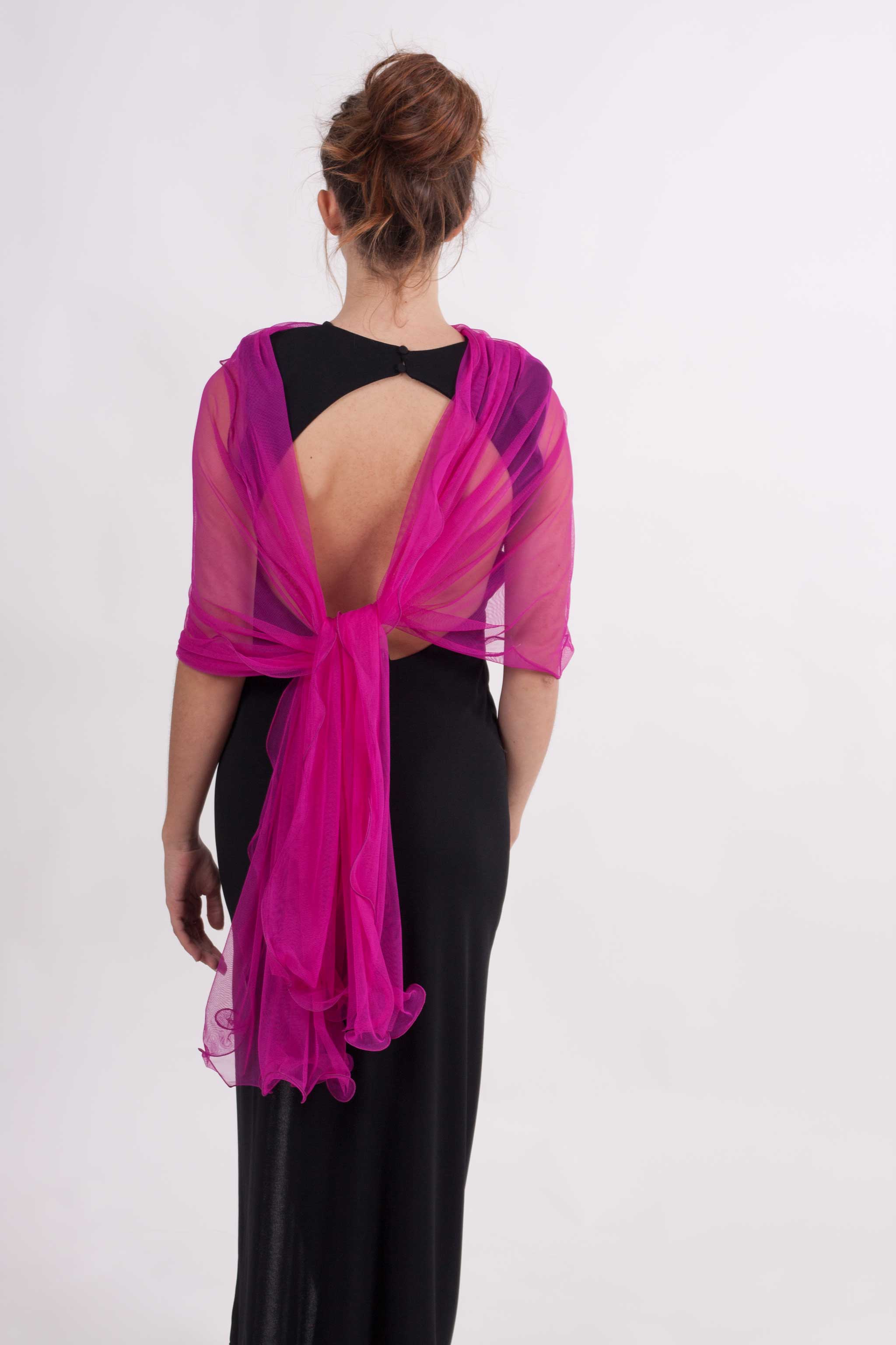 MR Complements - Vente Écharpe – femme - Châle en tulle grande taille aux bords ondulés52