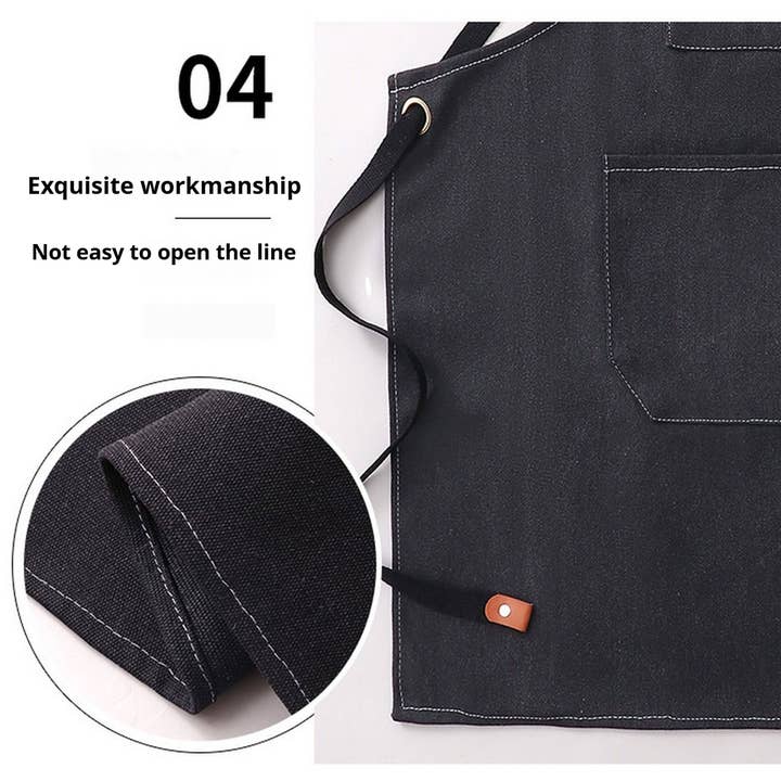 ACCITY - Wholesale Apron - Custom Cotton Canvas Kitchen Apron for Women_CWMM6623