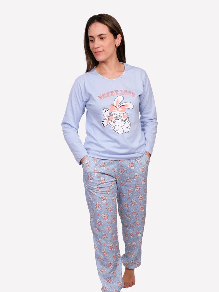 Pyjama long pour femme bunny love pour la vente par Marbil