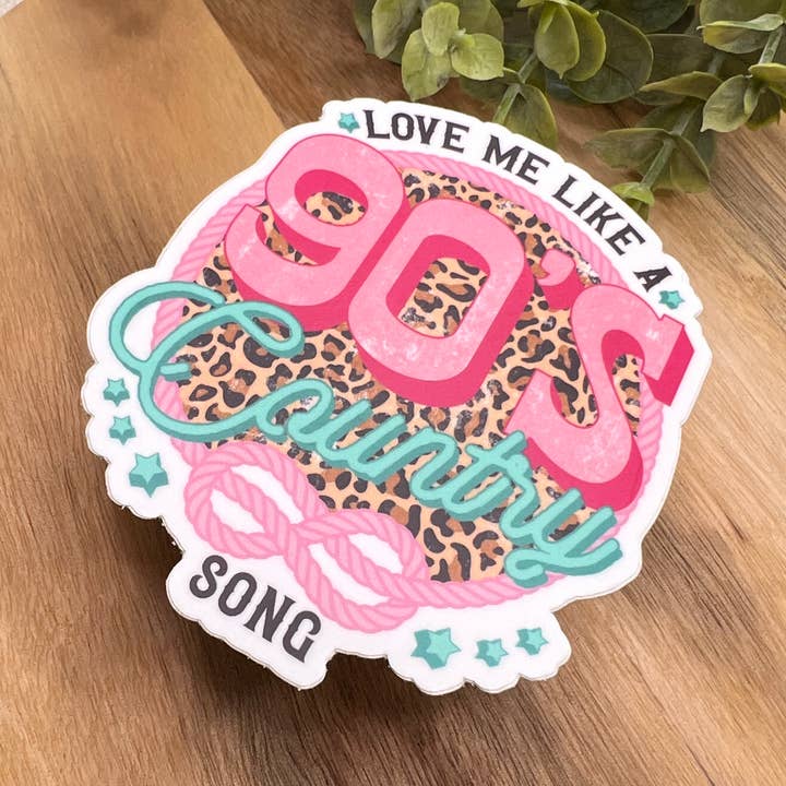 90's Country Song Waterproof Sticker for wholesale by Crafted by Chris Co.