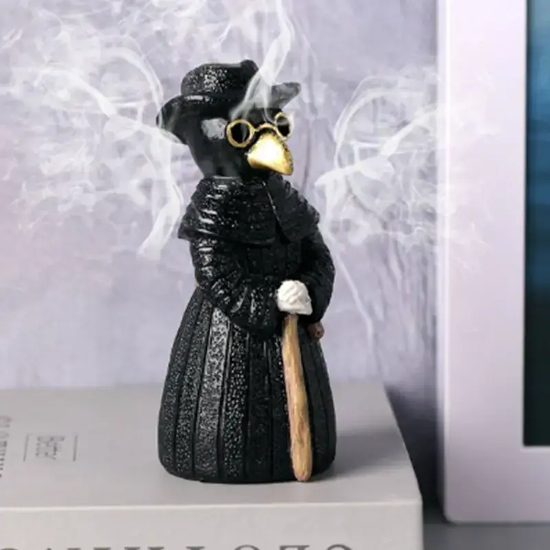 Magnifique Hearts - Wholesale Incense Holder - Dark Plague Doctor Raven Incense Burner – Halloween Decor2