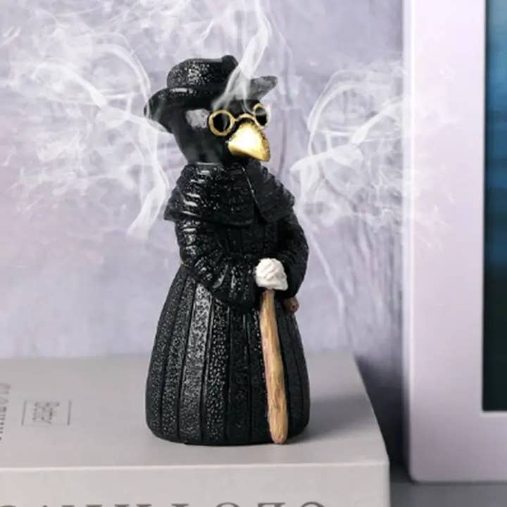 Magnifique Hearts - Wholesale Incense Holder - Dark Plague Doctor Raven Incense Burner – Halloween Decor2