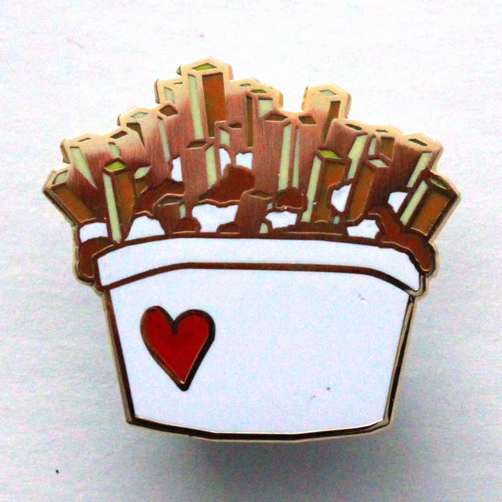 Poutine enamel pin for wholesale by Creationzbycatherine Catherine