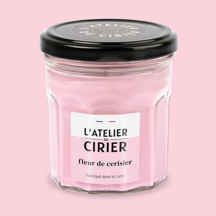 Cherry blossom jam jar candle for wholesale by L'atelier du Cirier
