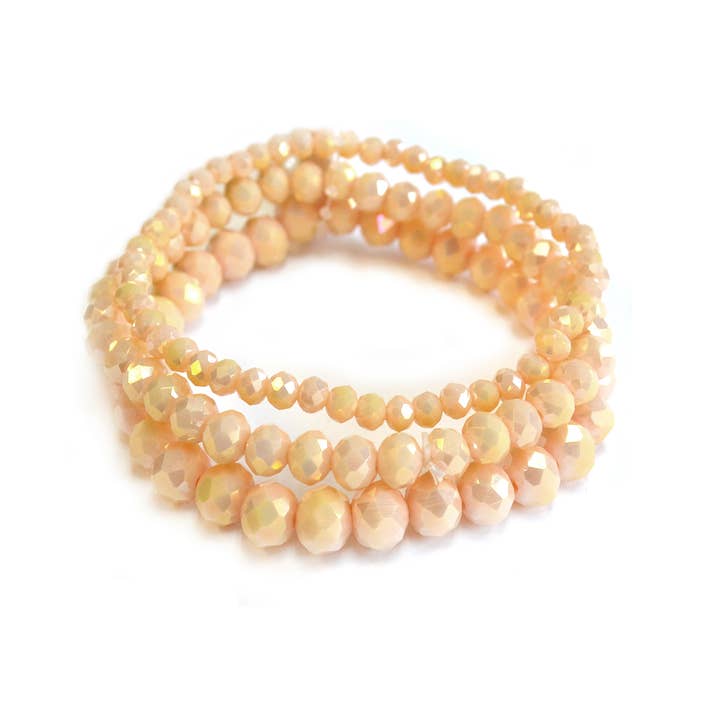 StarryNYC - Wholesale Jewelry Set - 3 Pcs Set Stackable Crystal Glass Beaded Stretch Bracelets26