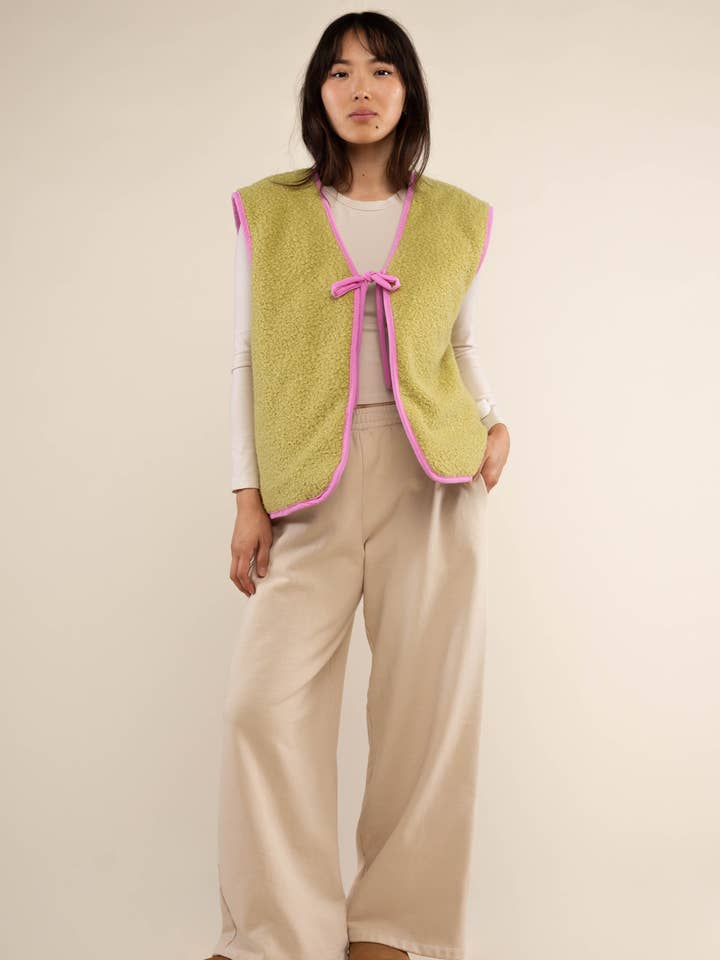 Guava Nubi Quilted Vest - Plus Size for wholesale on Faire