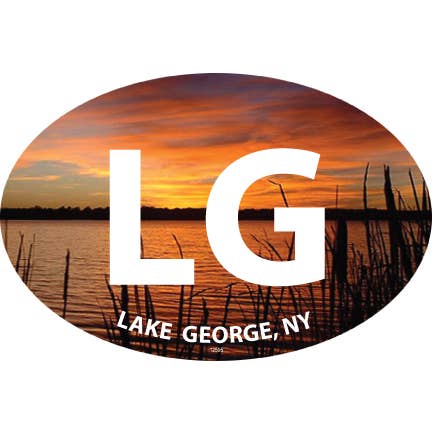 Oval destination car magnets - Sunset over water for wholesale by SJT Enterprises, Inc.