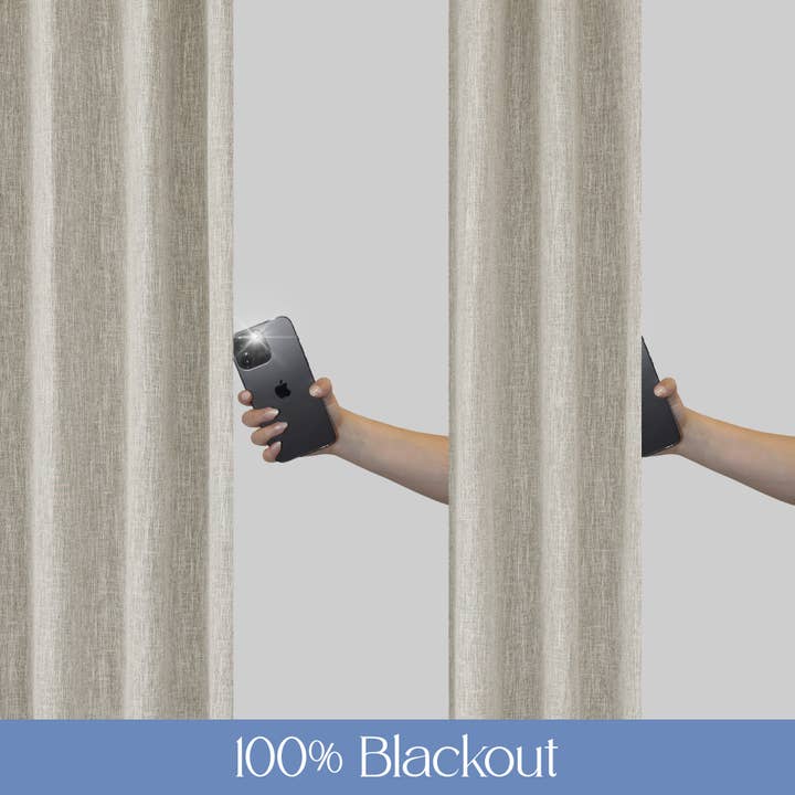 Awesome Home - Wholesale Curtain - Linen Texture Blackout Grommet Curtains Pair, 2 Panels23