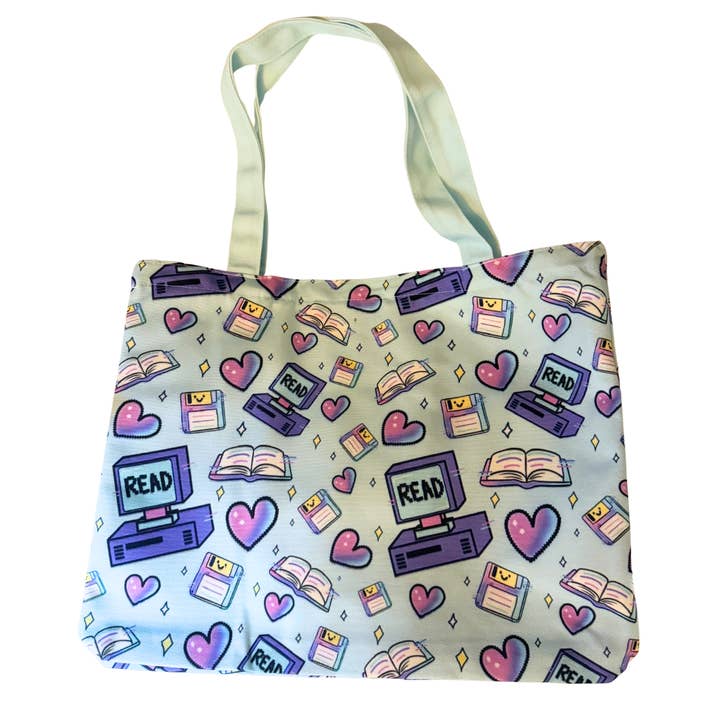 Y2K Read Zippered Tote Bag for wholesale by Sprinkles Studios