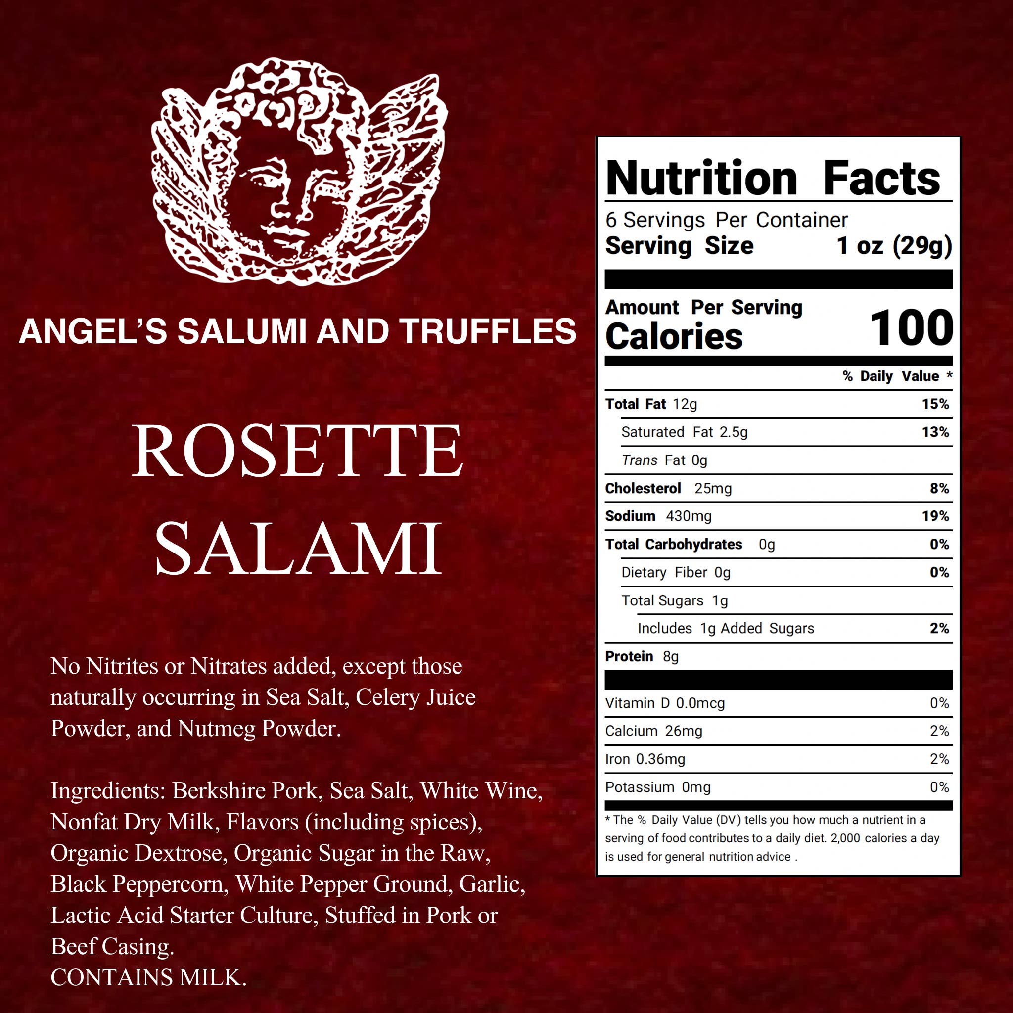 Angel's Salumi & Truffles - Wholesale Salami - French Rosette Salami (5.5oz)4