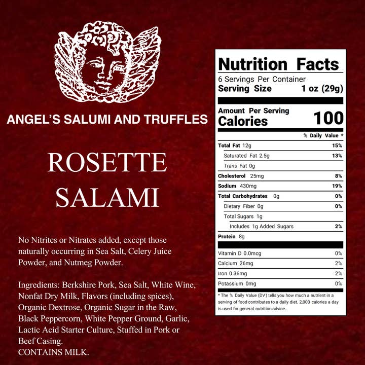 Angel's Salumi & Truffles - Wholesale Salami - French Rosette Salami (5.5oz)4