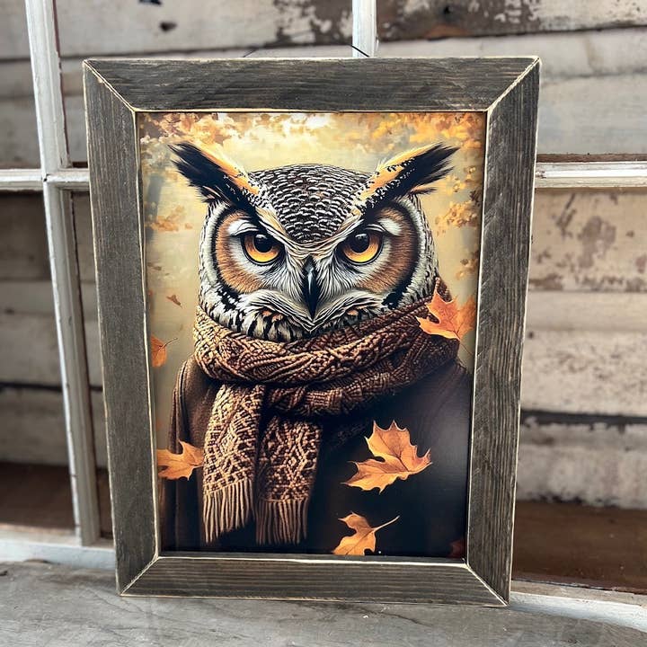 HMK483L Fall Owl for wholesale by JanMichaels Art & Home