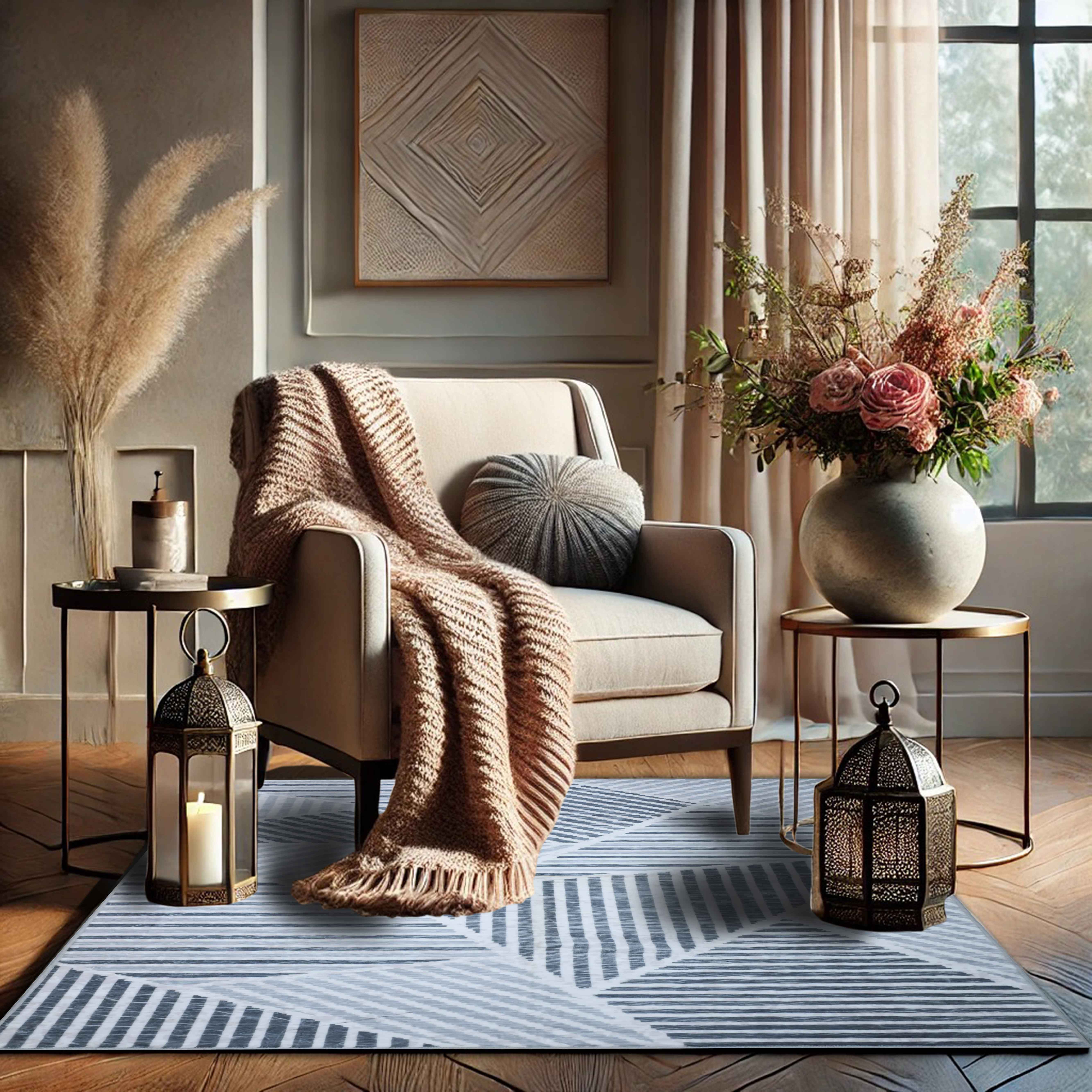 Bed Bath Fashions - Wholesale Area Rug - Bibb Home Washable Flannel Printed Accent Rug with Latex Bac50