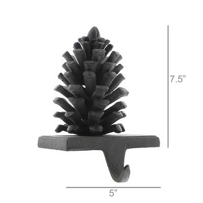 HomArt – wholesale Christmas decoration – Pinecone Stocking Holder - Cast Iron - Brown2