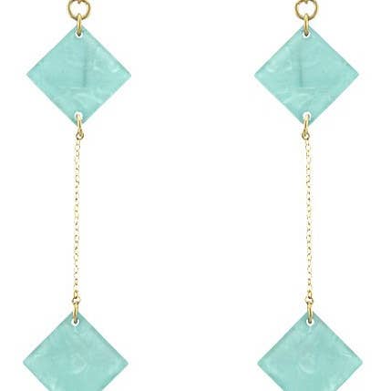 Øreringe - Aqua 2 Tier dråbe akryl for engroshandel hos Flirt Jewelry