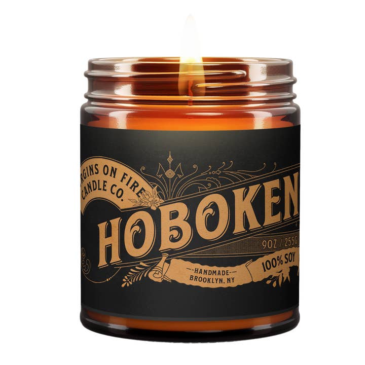 *CUSTOM* Candles - VINTAGE CITY Brown Craft Paper Label for wholesale by Virgins On Fire Candle Co.