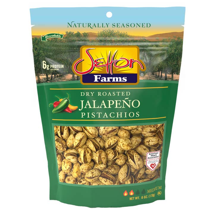 Setton Farms Jalapeno Pistachios In Shell 6 Oz. for wholesale by Setton Pistachio of Terra Bella