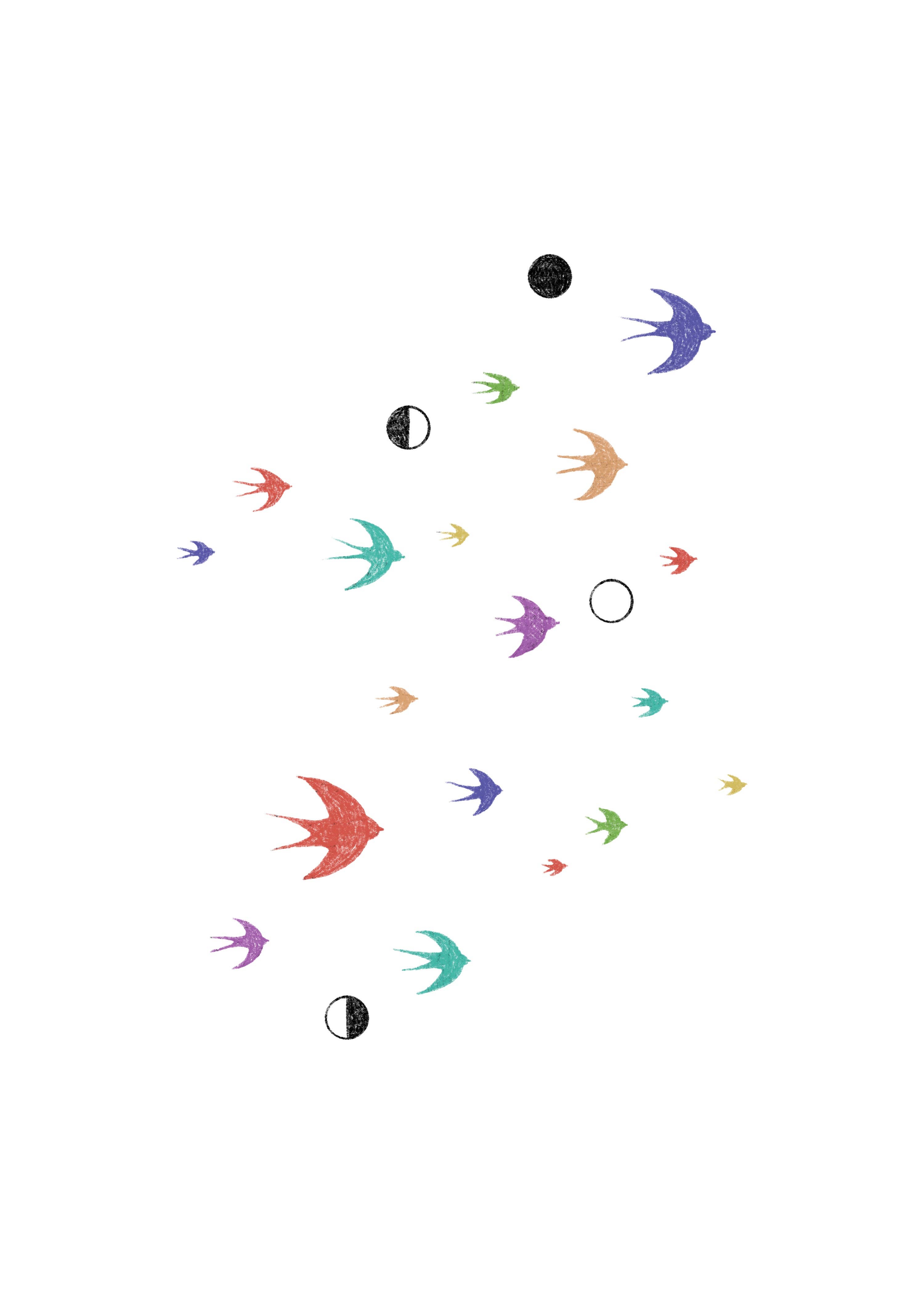 Moth Folk Studio - Wholesale Everyday Greeting Card - "Prismatic Migration" Notecard1