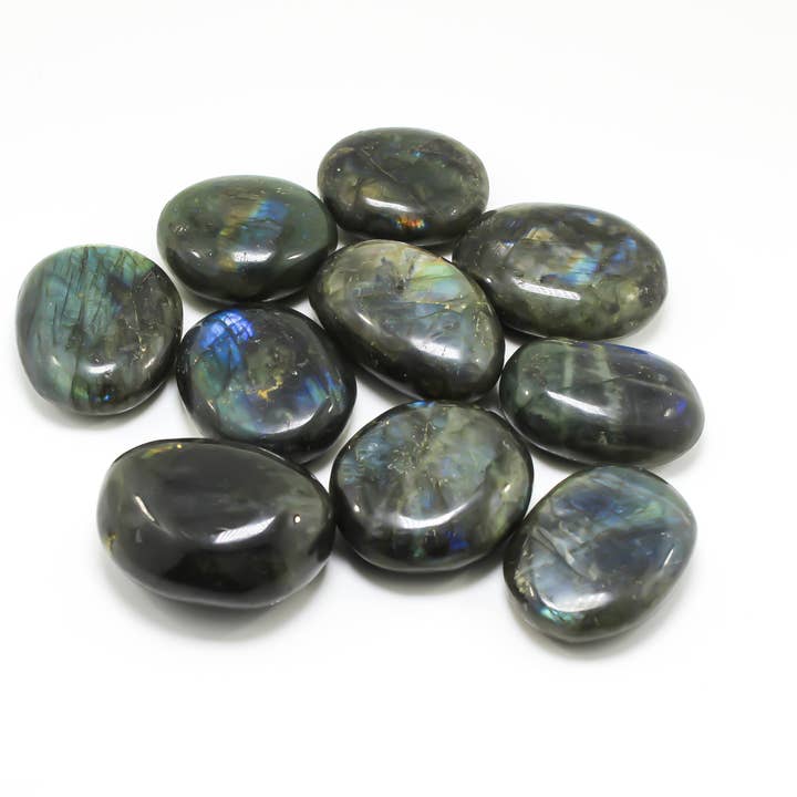 Quasar Gems USA - Wholesale Spiritual Stone/Crystal - Labradorite Gallets Palm Stone 1kg/2lbs2