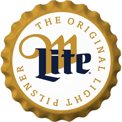 Miller Lite Bottle Cap Tin Sign for wholesale by Desperate Enterprises