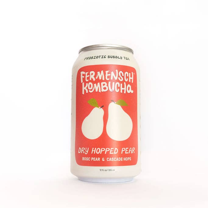Fermensch Kombucha - Wholesale Kombucha - *DRY-HOPPED PEAR* Kombucha - 24-Can Case