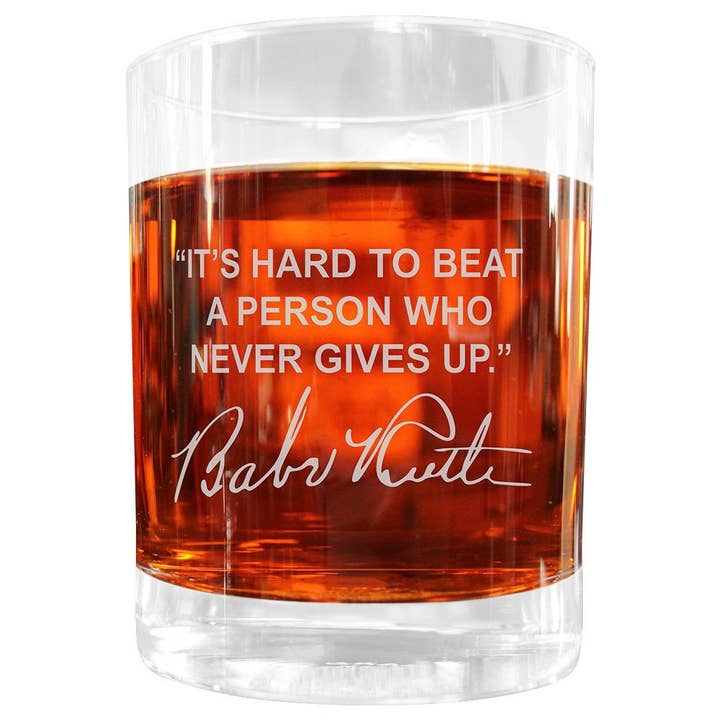 Babe Ruth berömda citat italiensk kristall whisky glas för wholesale av Famous Whiskey Glasses