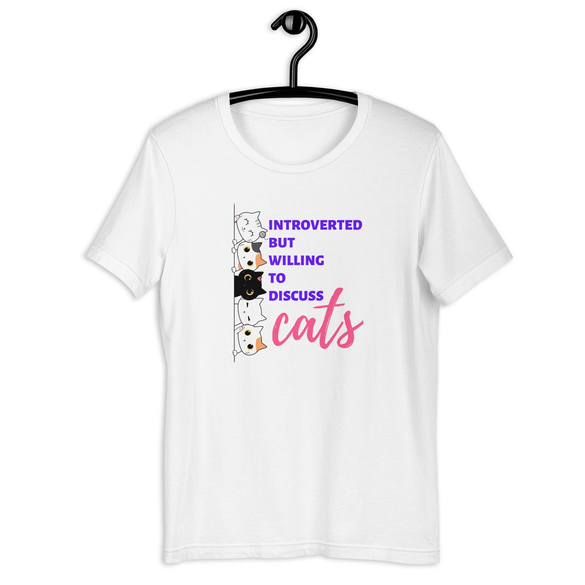 Purrtastic Presents - Wholesale Screen Printed T-Shirt - Unisex - Introverted But Willing To Discuss Cats T-Shirt6