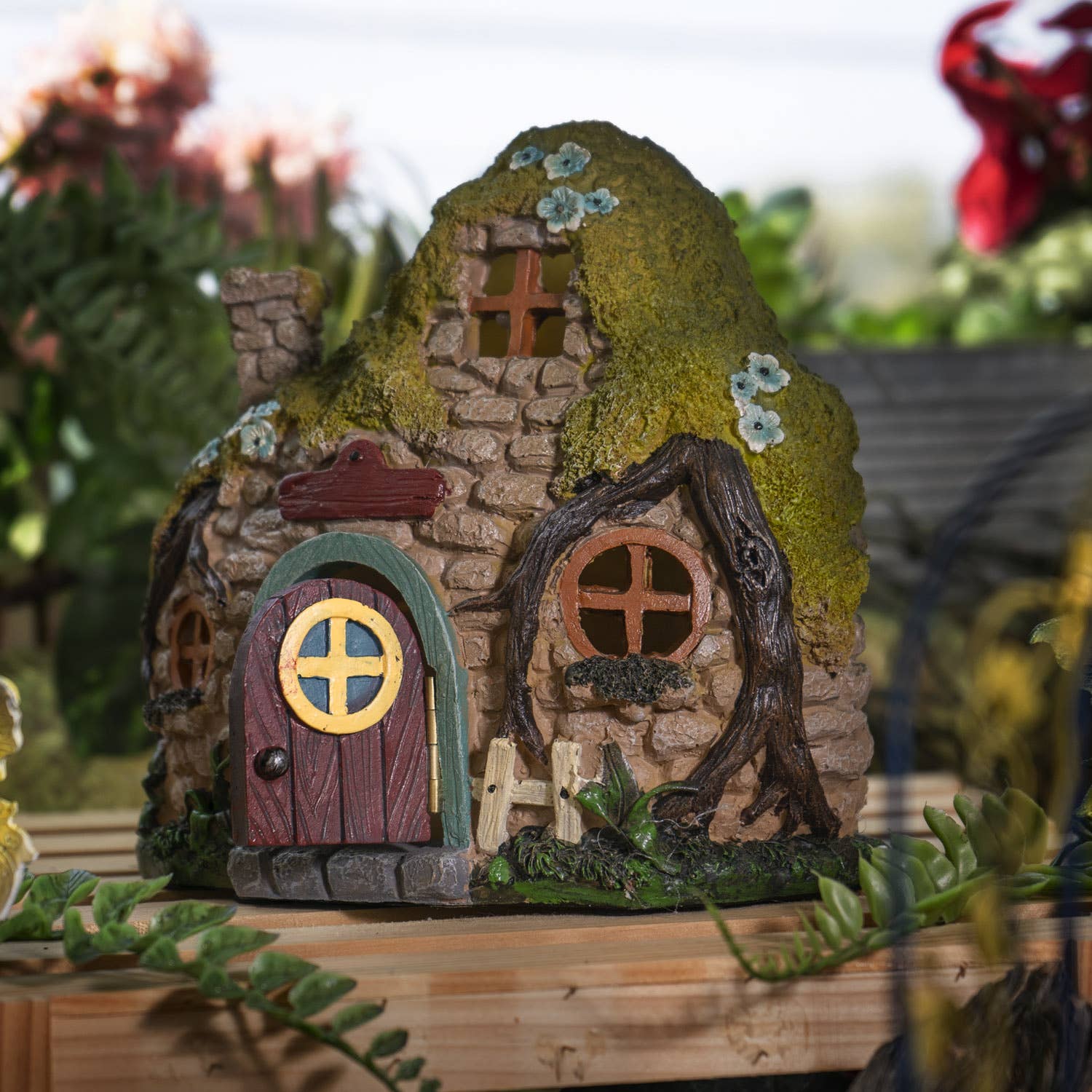 Pacific Trading - Wholesale Decorative Tabletop Object - Fairy Cottage w/LED Light3