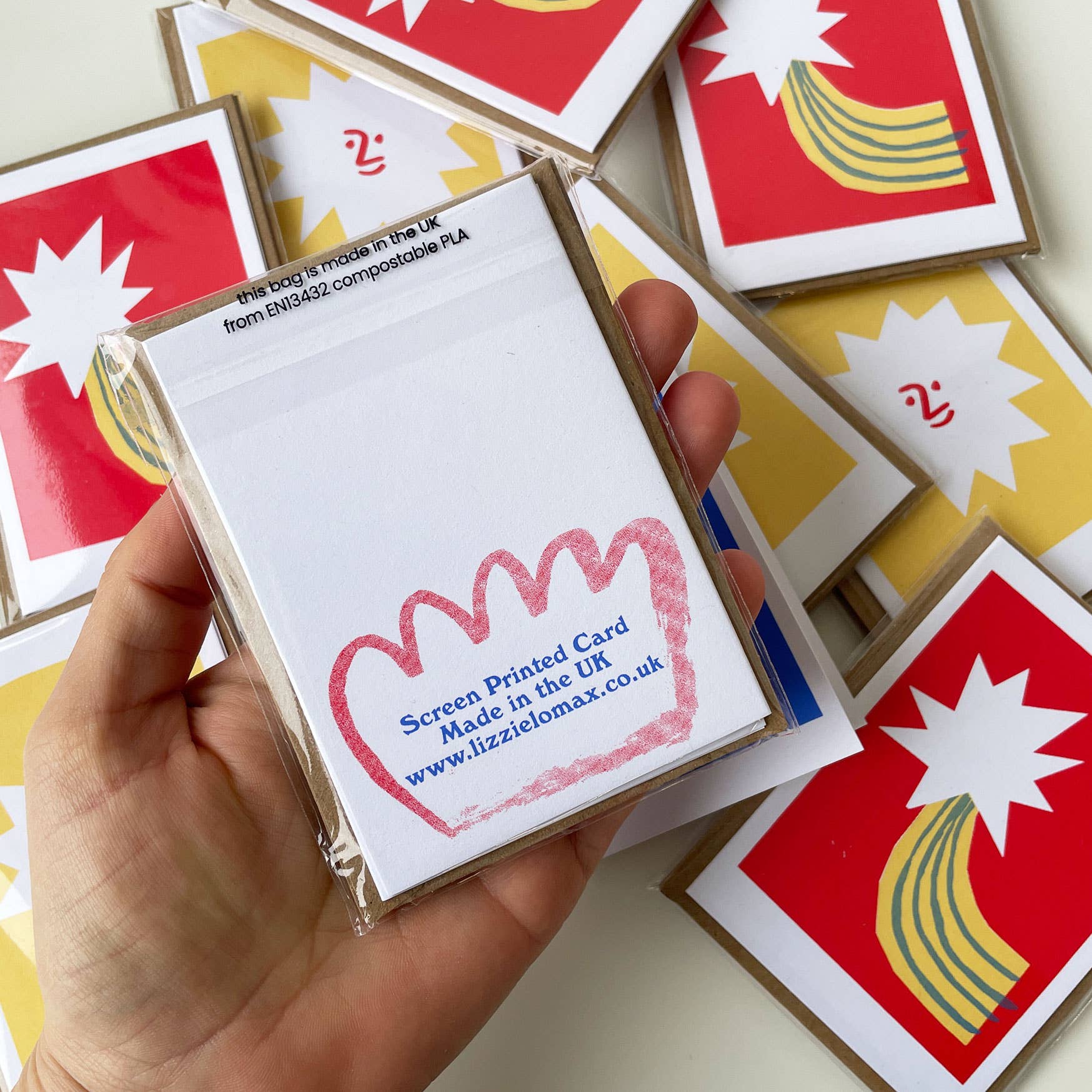 Lizzie Lomax Illustration - Wholesale Stationery/Notecard Set - 'Sun, Moon, Star' Mini Card Pack3