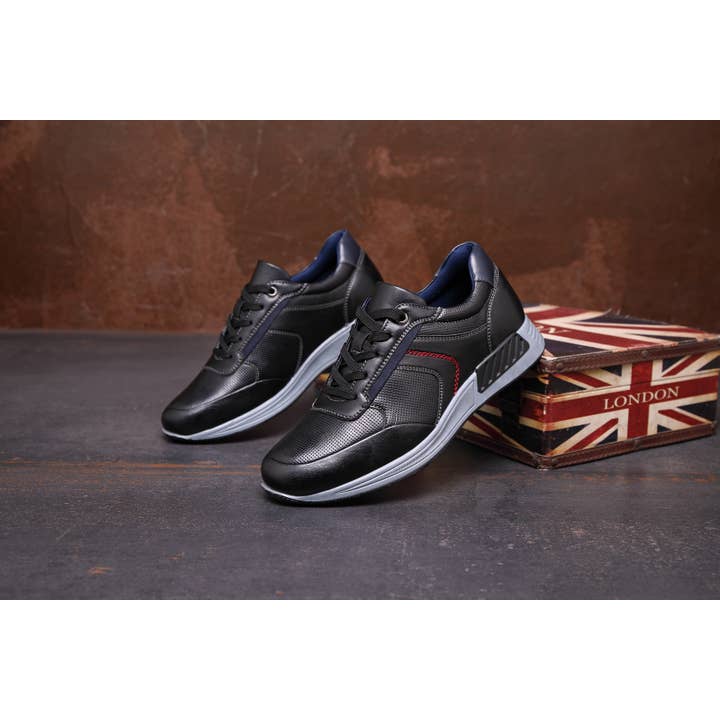 Top Staka - Wholesale Lifestyle Sneakers - Men's - A2180- Top Staka Shoes Men' Casual Sneakers with red line17