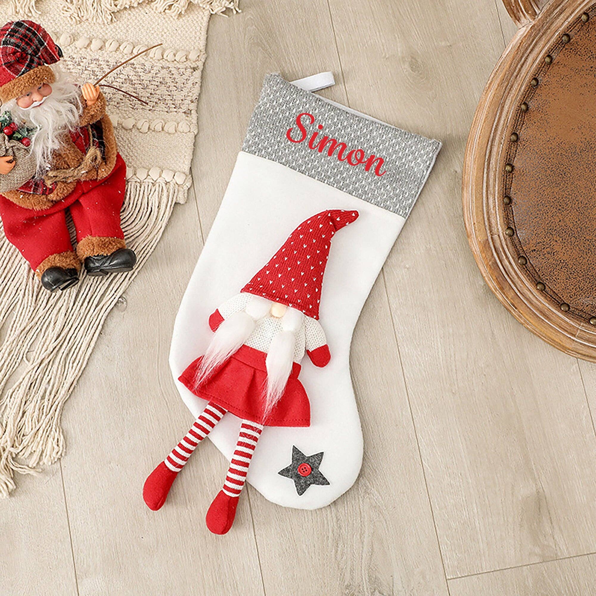 PersyBoo - Wholesale Holiday Stocking -  Christmas Stocking Gnome Design2