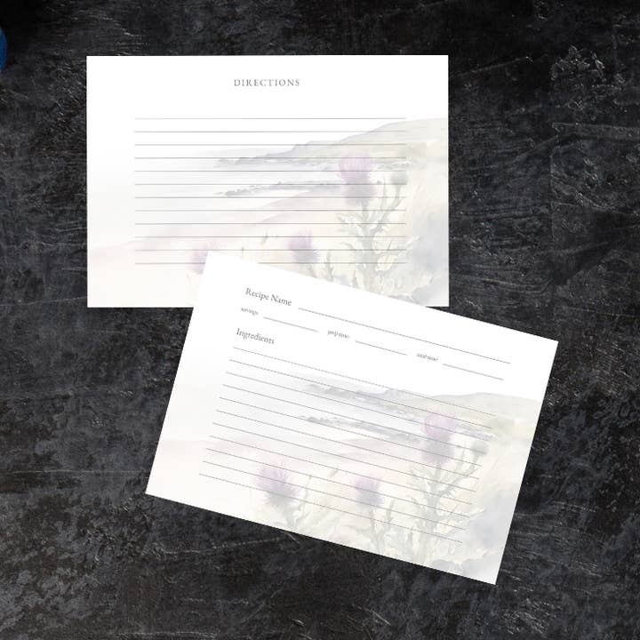 Scotland in Watercolor Recipe Cards for wholesale by Primrose Thistle