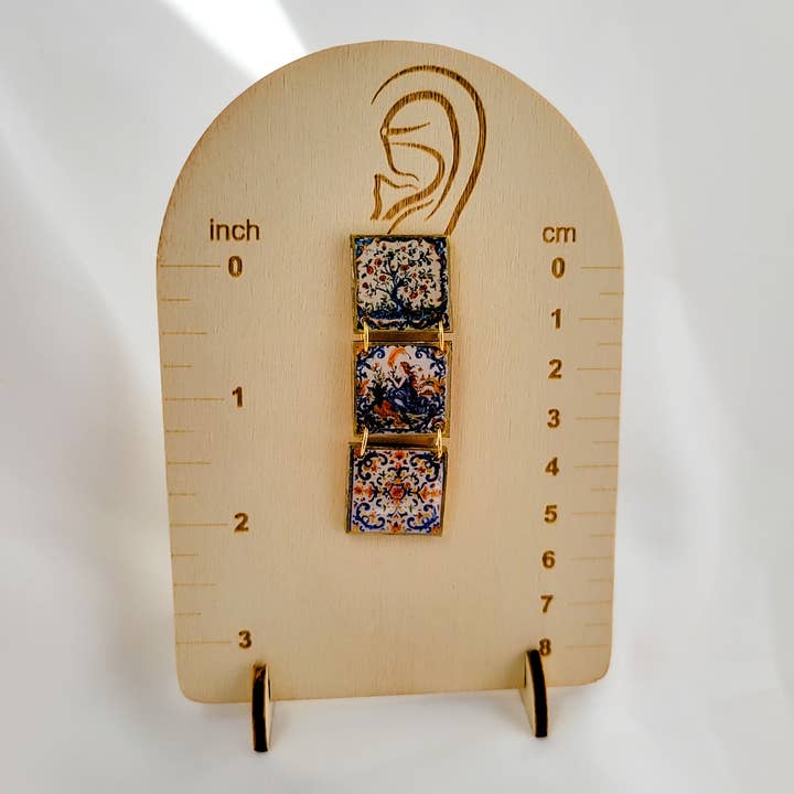 Midnight Narrative - Wholesale Stud/Post Earrings - Tales In Tiles Statement Studs1