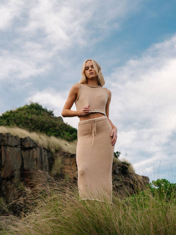 Malia The Label - Wholesale Skirt – Women’s - Nala Knit Skirt - Sand5
