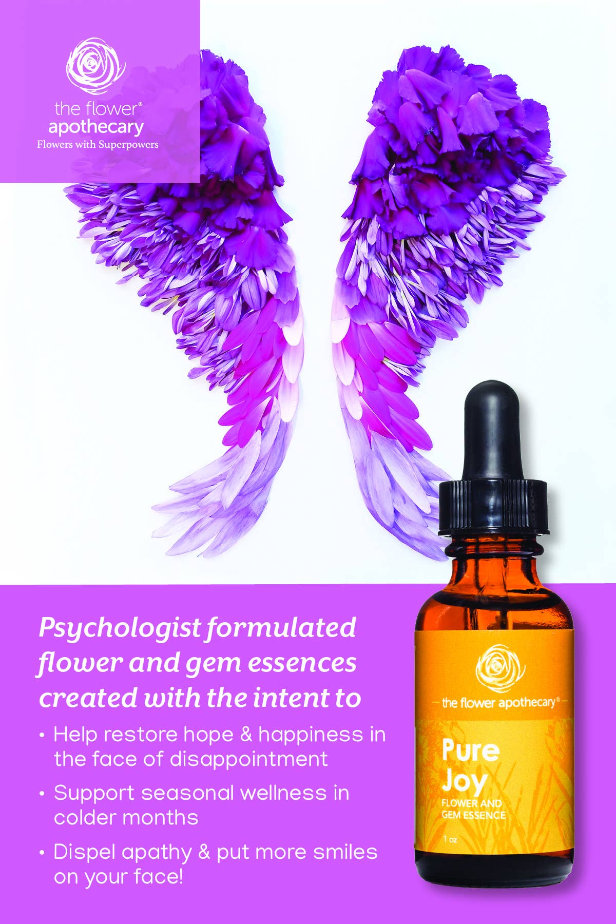 The Flower Apothecary - Wholesale Oral Supplement/Vitamin - Pure Joy Flower & Gem Essence2