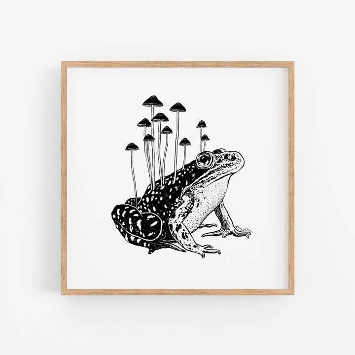 Mushroom Frog Art Print for wholesale by Kaari & Co.
