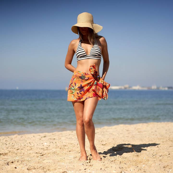 Cotton Blue Sarong - Uitje aan zee voor wholesale door Linen Connections