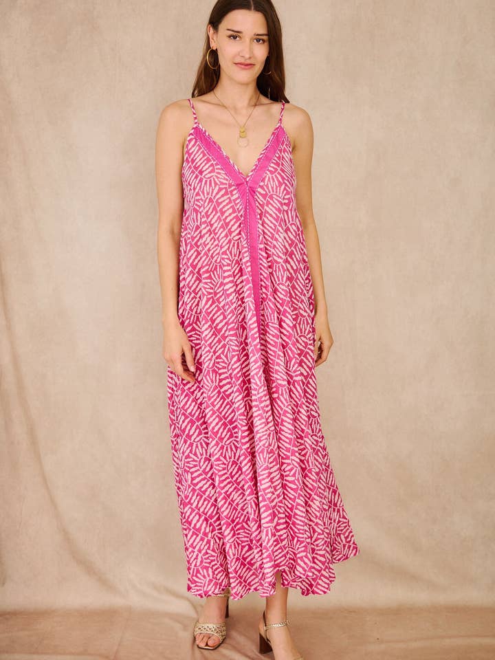 Pink zebra print long dress - Orice for wholesale on Faire