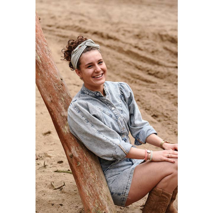 Hairjewelz by Elle - Wholesale Fashion Headband - Women's - Normal Bandeau “Linen Green”1