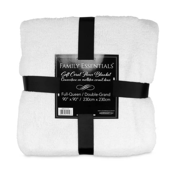 Arkwright Home - Wholesale Bedding Blanket - Family Essentials Coral Fleece Blanket - Bed Size Options